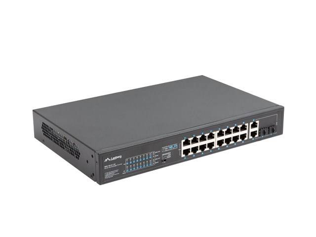 Lanberg RSFE-16P-2C-150, Unmanaged, Gigabit Ethernet (10/100/1000), Power over Ethernet (PoE), Rack-Einbau, 1U