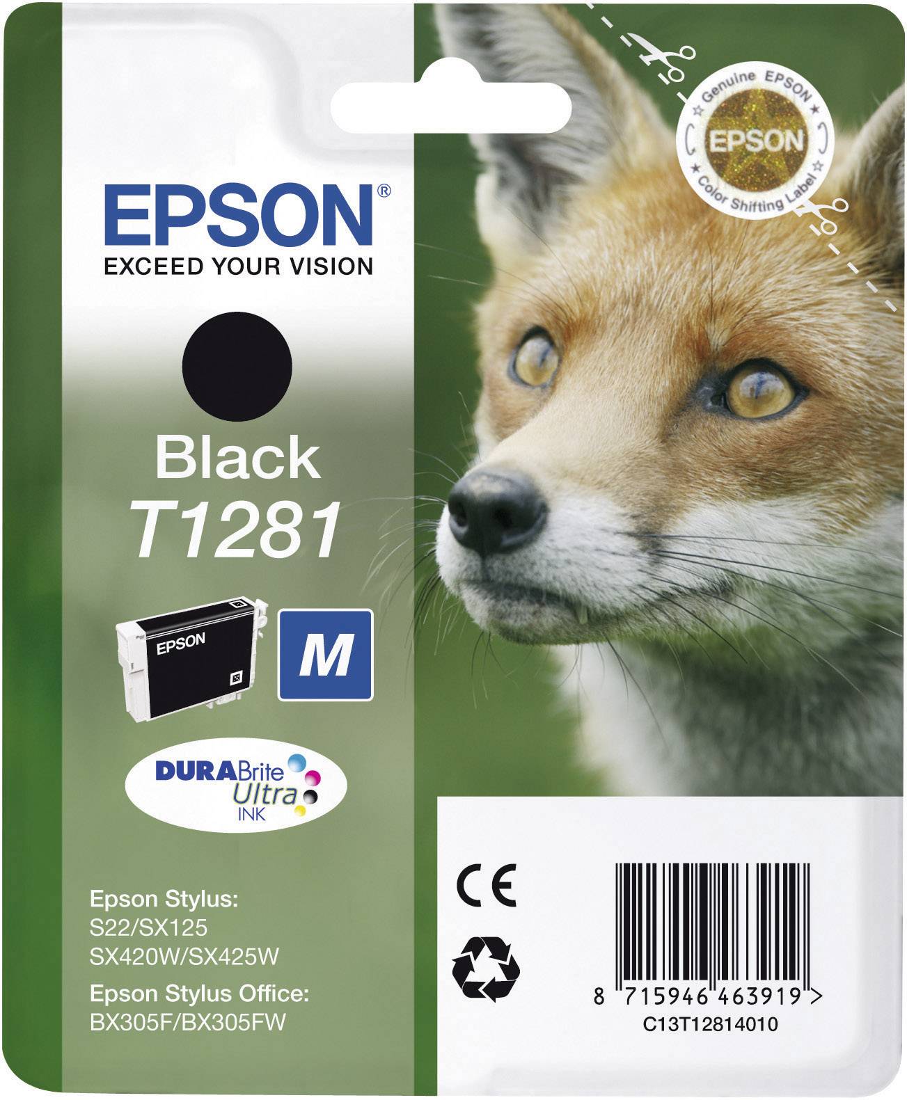 Epson Druckerpatrone T1281 Original Schwarz C13T12814011