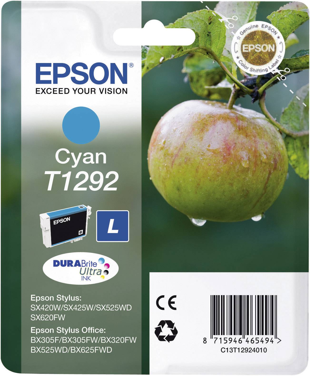 Epson Druckerpatrone T1292 Original Cyan C13T12924011