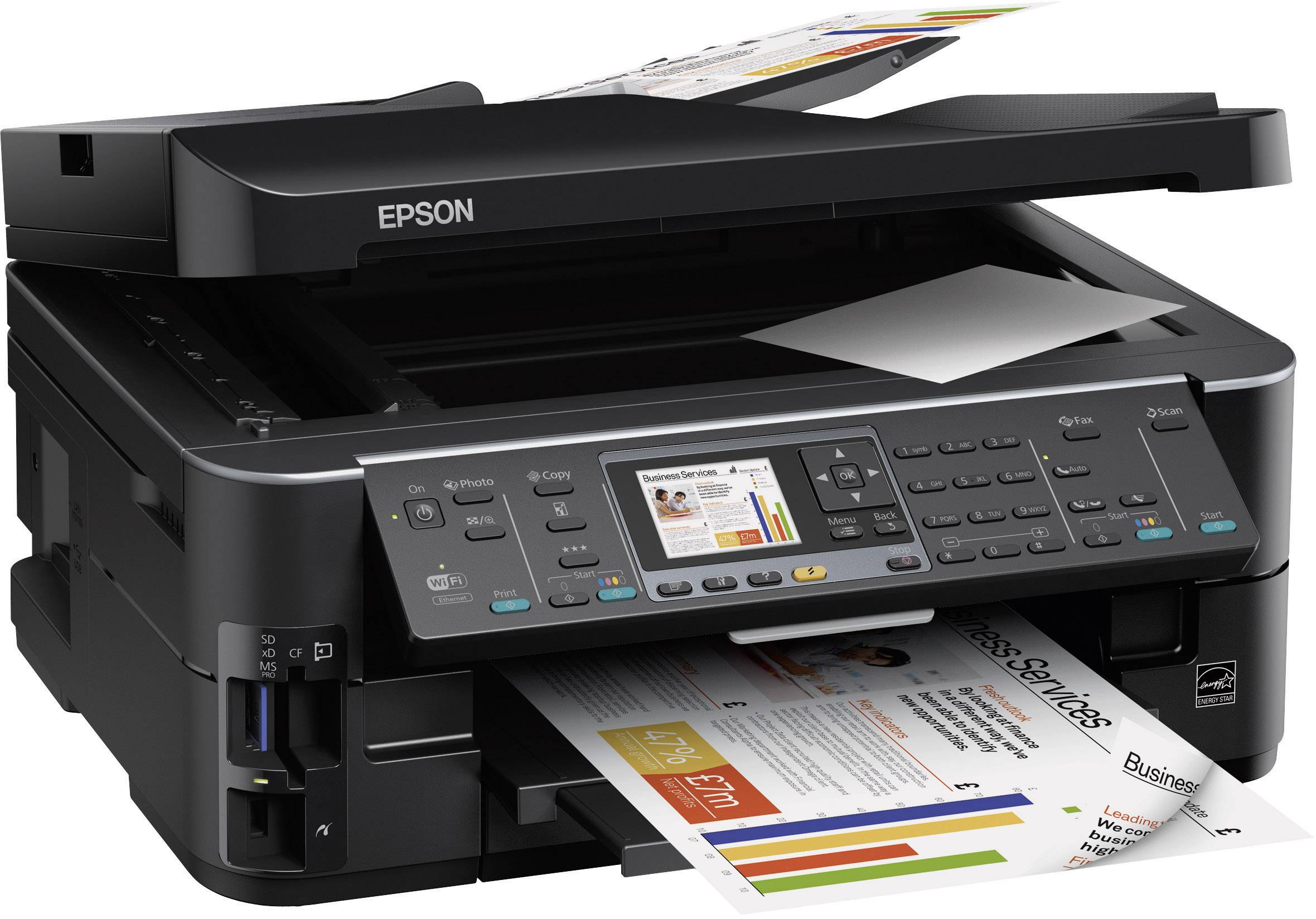Epson Stylus Office BX635FWD, Multifunktionsgerät Tinte 4in1, USB,LAN,WLAN,Duplex,ADF, (Drucker,Kopierer,Scanner,Fax)
