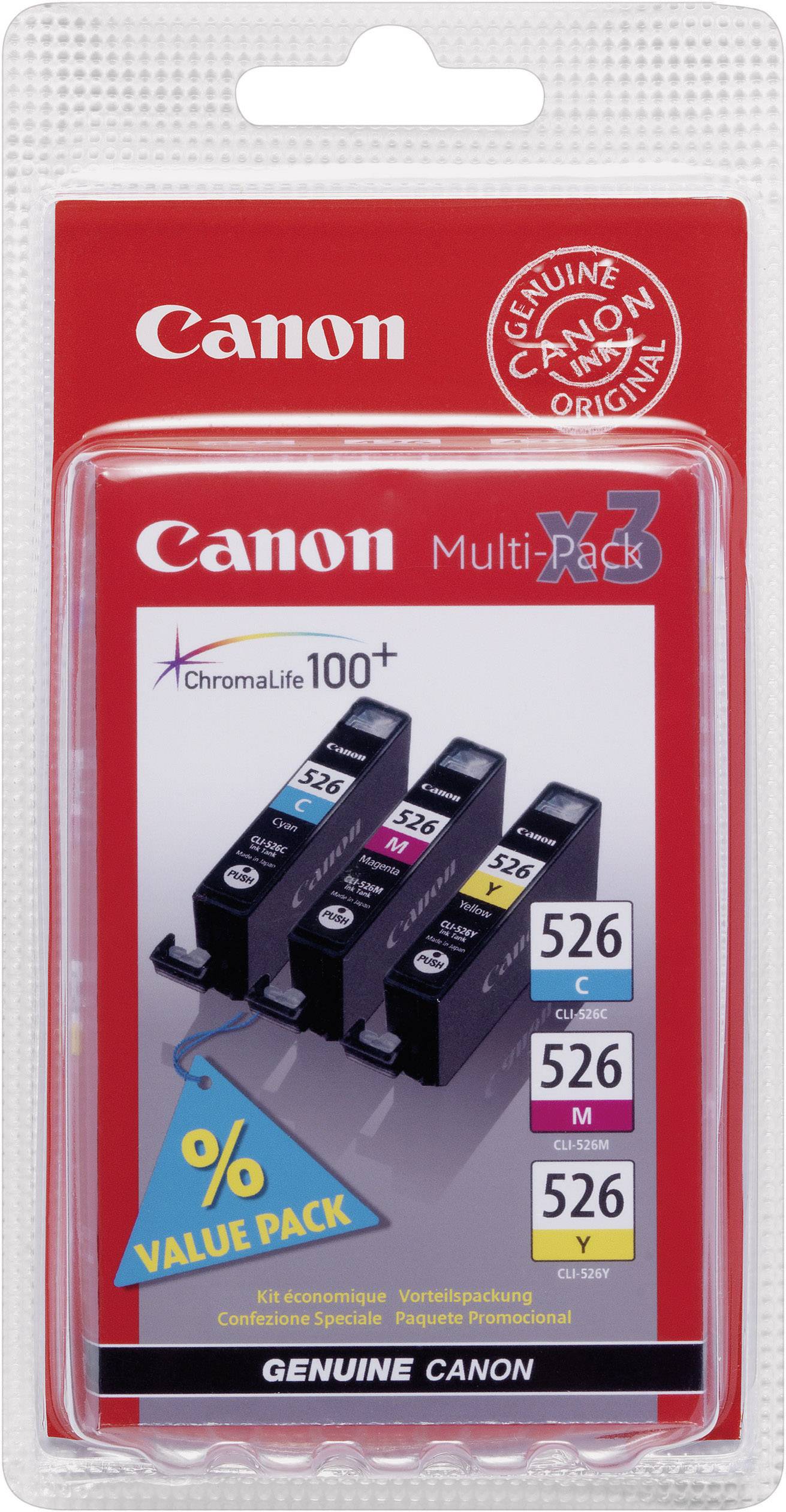 Canon Tinte Kombi-Pack CLI-526 CMY Original Kombi-Pack Cyan, Magenta, Gelb 4541B009