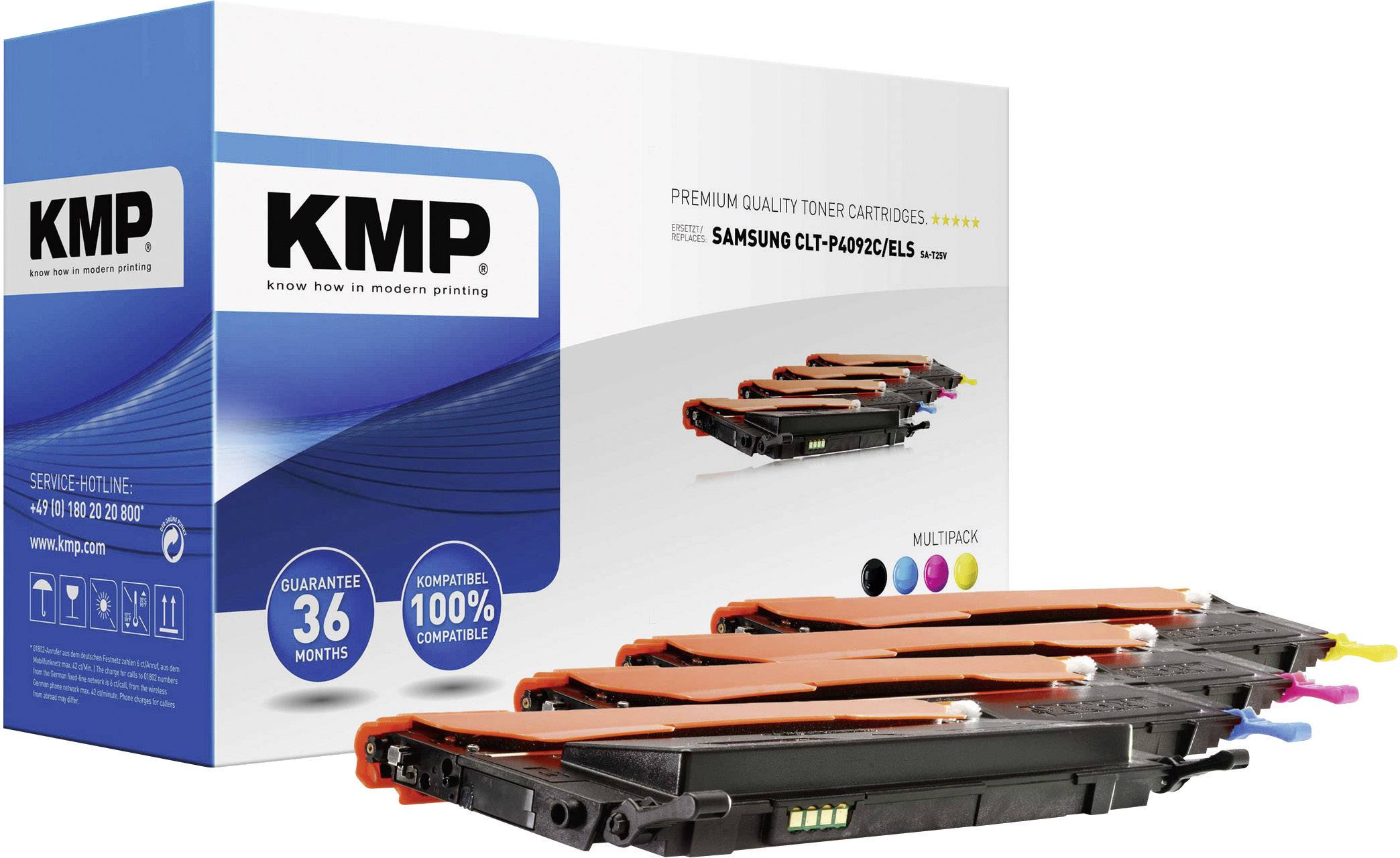 KMP Toner Kombi-Pack ersetzt Samsung CLT-P4092C, CLT-K4092S, CLT-C4092S, CLT-M4092S, CLT-Y4092S Kompatibel Schwarz, Cyan, Magenta