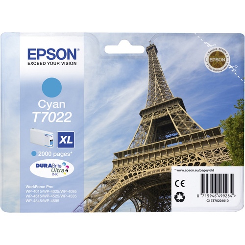 Epson Tinte T7022, XL Original Cyan C13T70224010