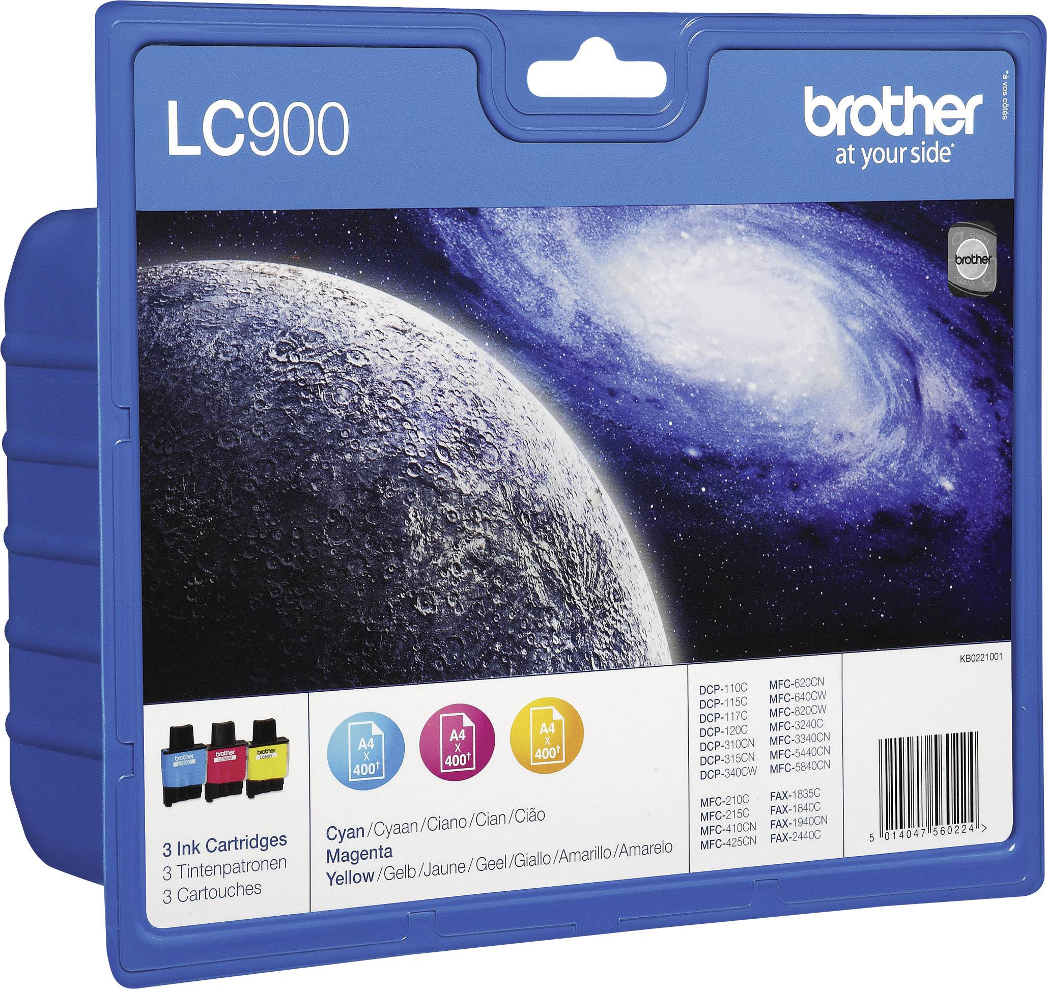 Brother Druckerpatrone LC-900C,M,Y Original Cyan, Magenta, Gelb LC900RBWBPDR