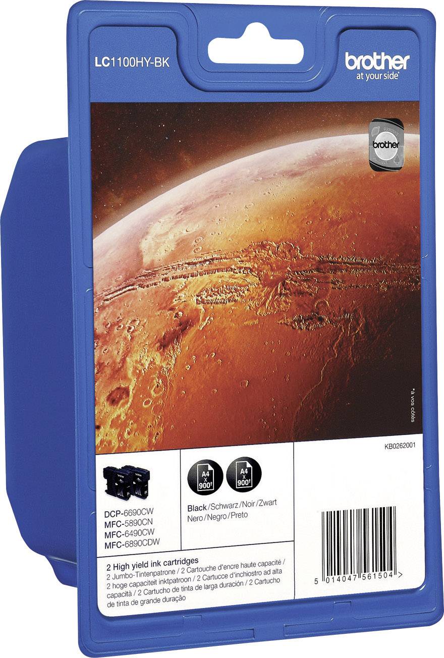 Brother Druckerpatrone LC-1100HYBK Original 2er-Pack Schwarz LC1100HYBKBP2DR