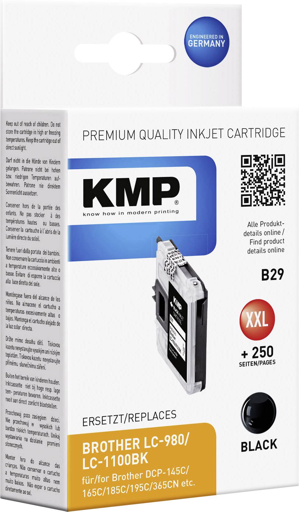 KMP Tinte ersetzt Brother LC-980, LC-1100 Kompatibel Schwarz B29 1521,5221