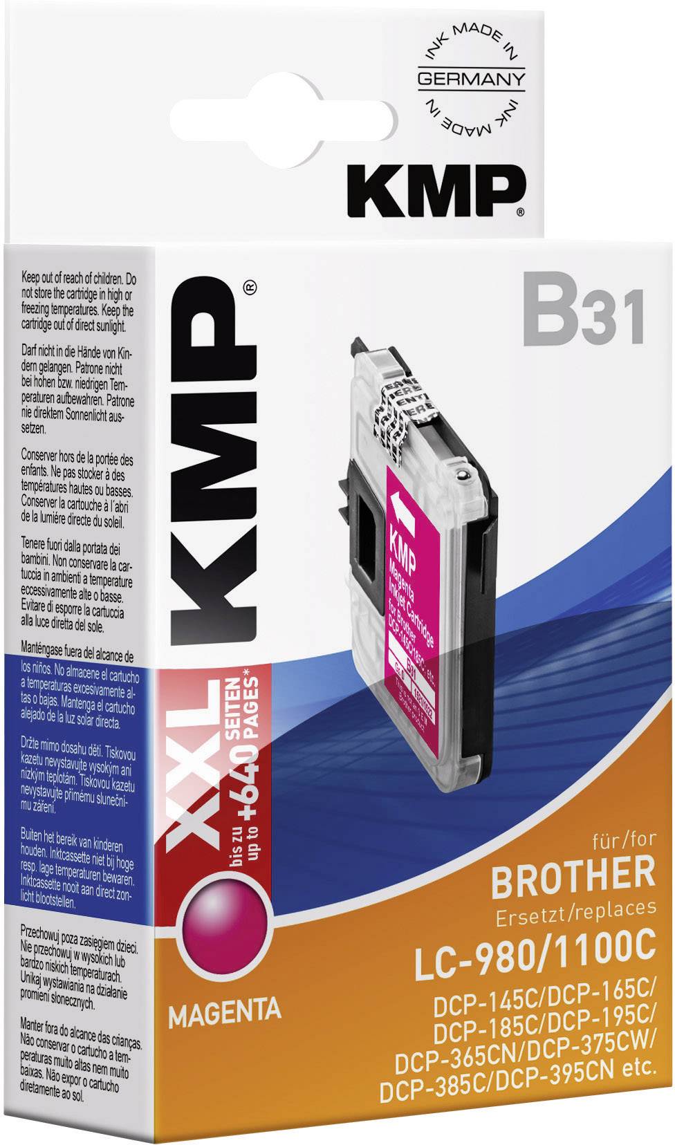 KMP Druckerpatrone ersetzt Brother LC-980, LC-1100 Kompatibel Magenta B31 1521,5226