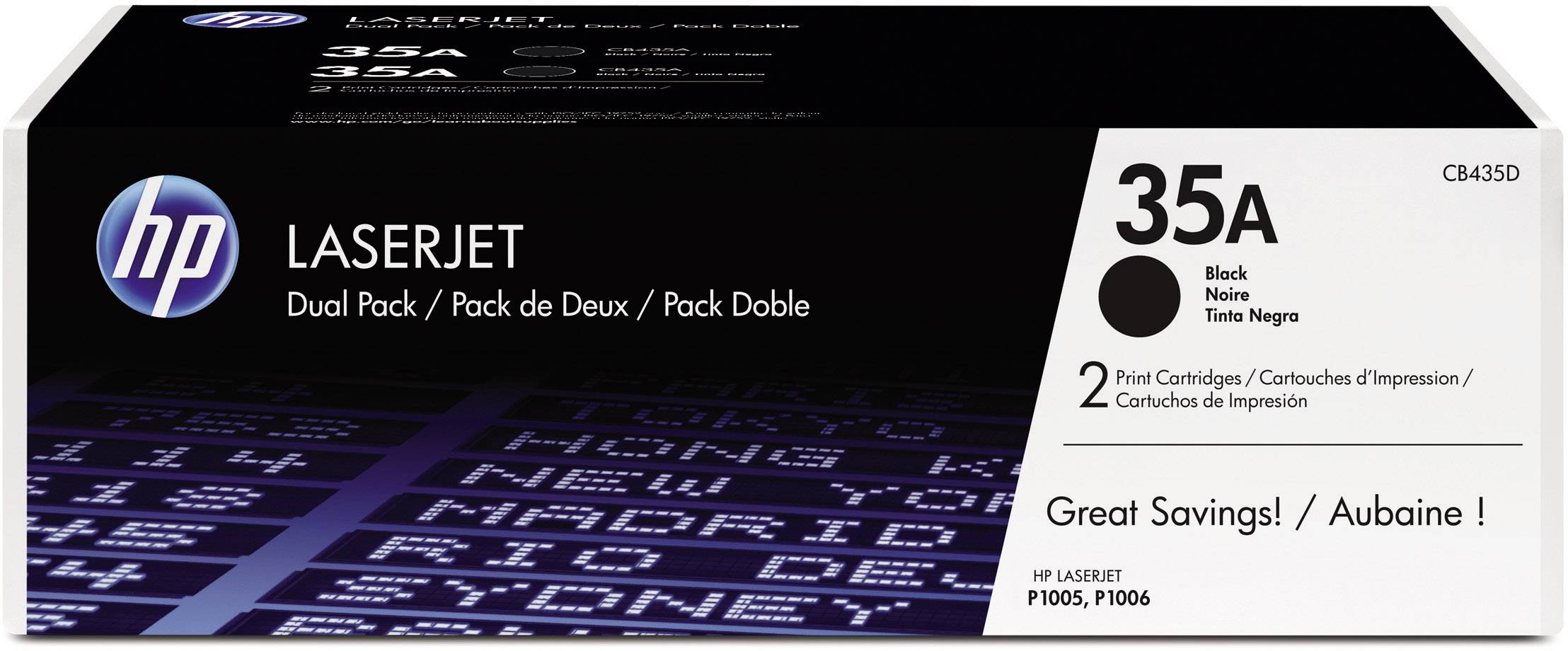 HP Toner 35A Original 2er-Pack Schwarz 1500 Seiten CB435AD