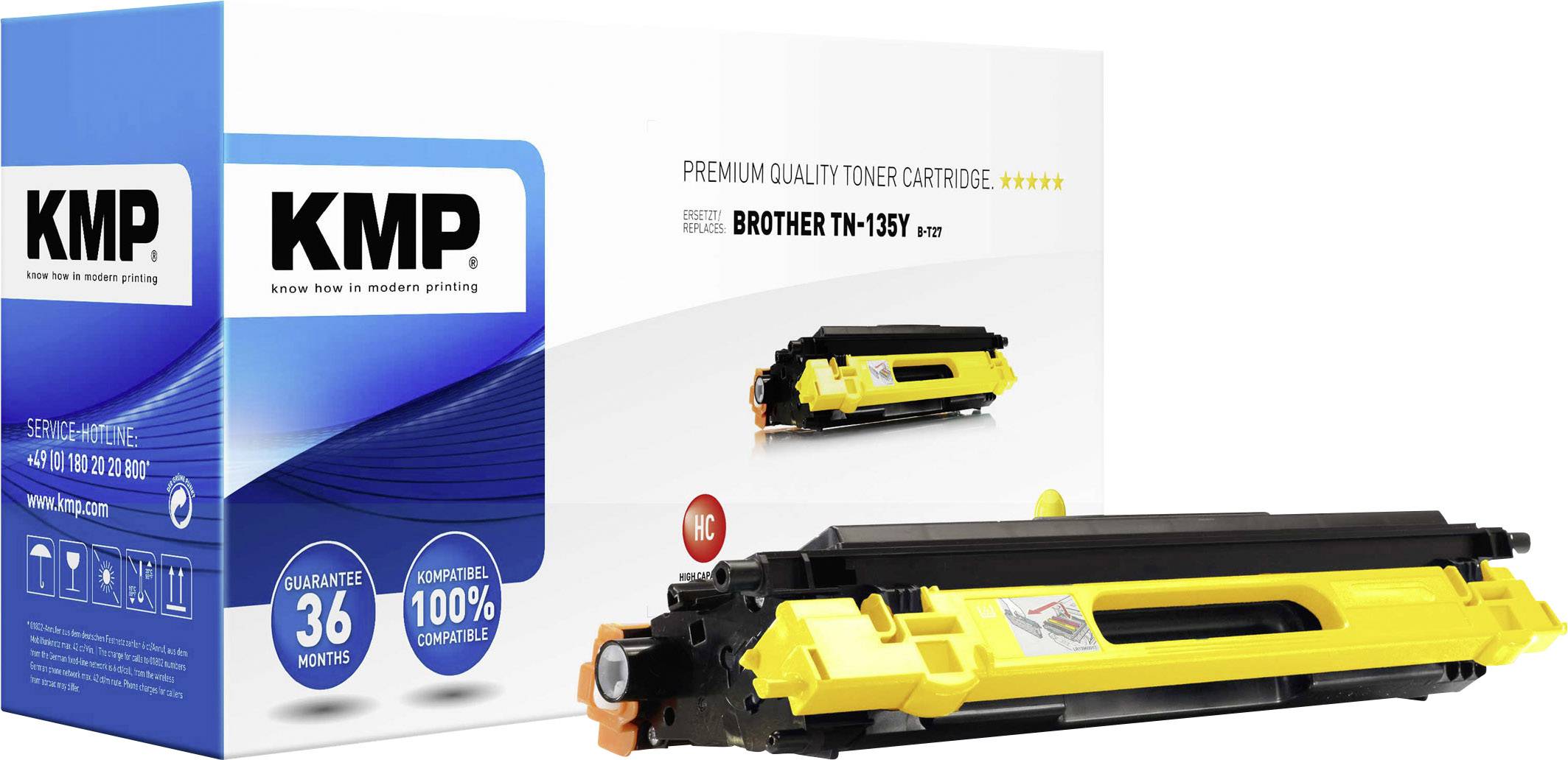 KMP Toner ersetzt Brother TN-135, TN135Y Kompatibel Gelb 4000 Seiten B-T27