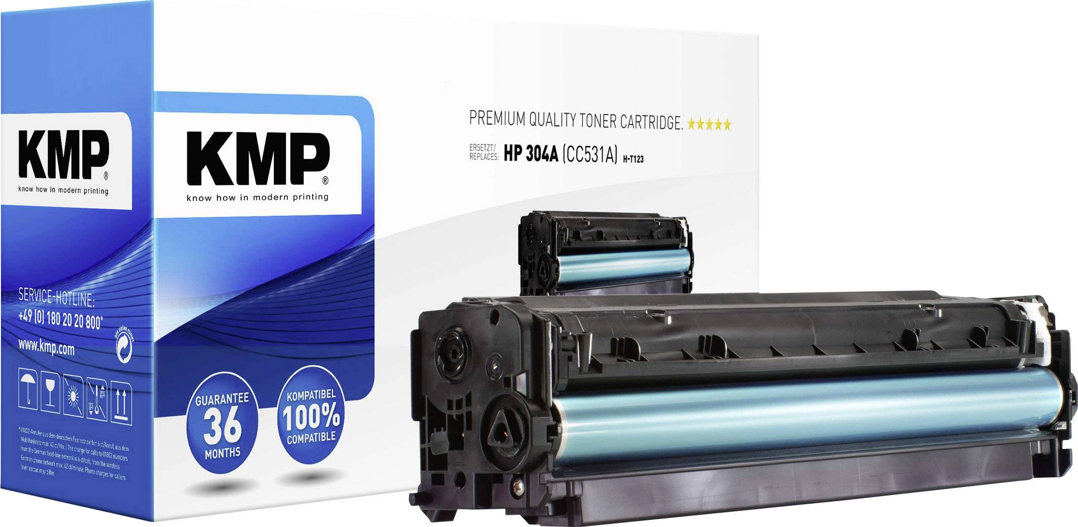 KMP H-T123   ersetzt HP 304A, CC531A Cyan 2800 Seiten Kompatibel Toner