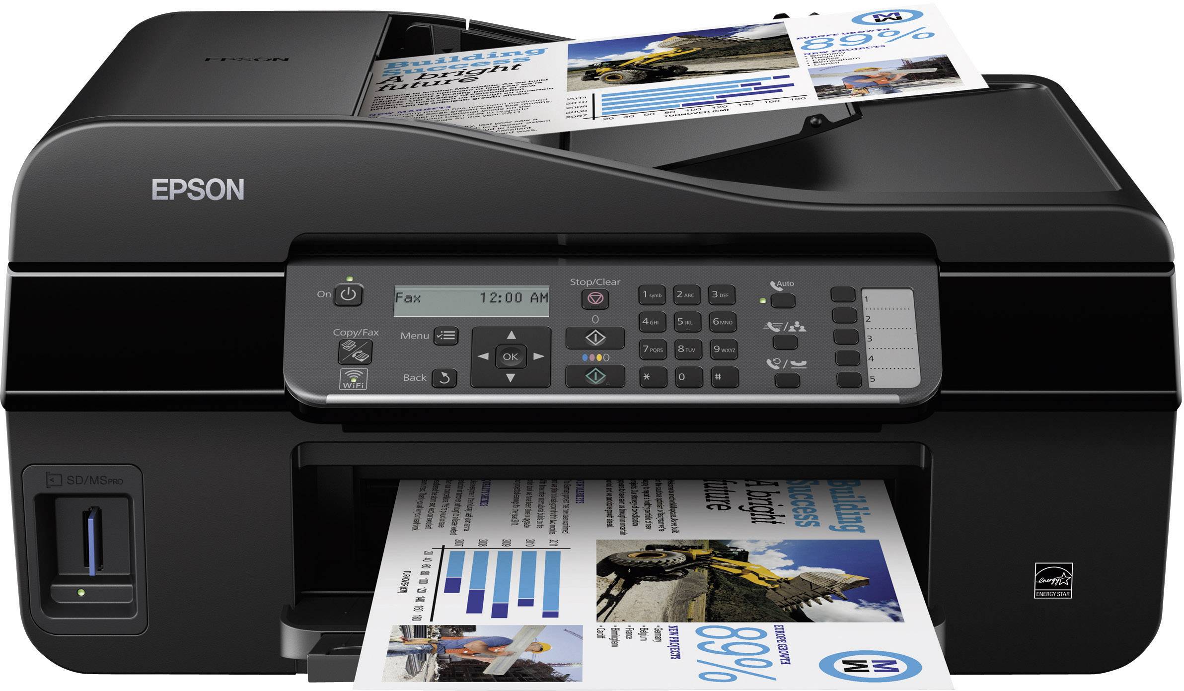 Epson Stylus Office BX305FW plus Farb Tintenstrahl Multifunktionsdrucker A4 Drucker, Scanner, Kopierer, Fax WLAN, ADF