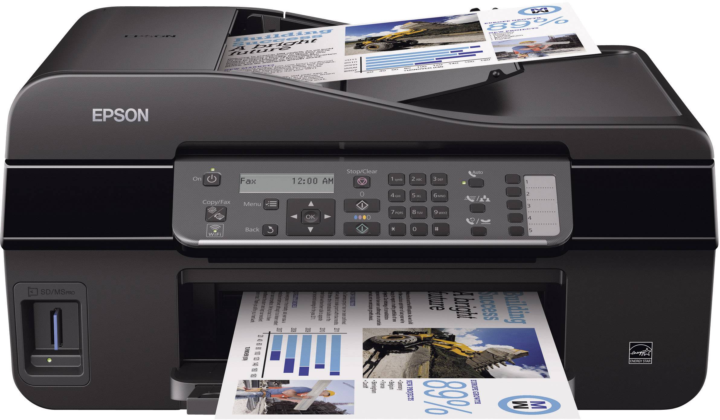 Epson Stylus Office BX305FW plus Farb Tintenstrahl Multifunktionsdrucker A4 Drucker, Scanner, Kopierer, Fax WLAN, ADF