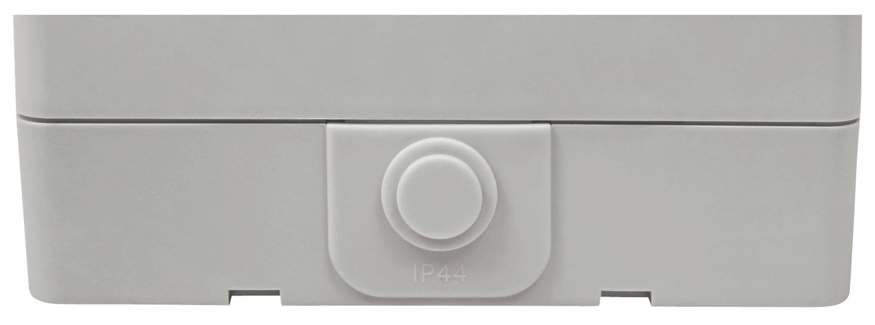 MCPOWER Feuchtraum-Doppelsteckdose Taff, 16A/250V, IP44, AP, grau