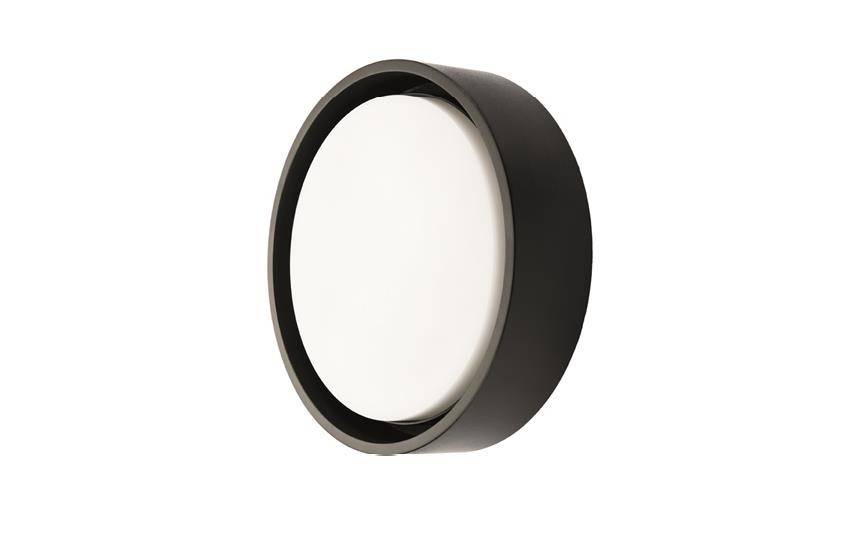 SG LIGHTING LED-Anbauleuchte 7W FRAME 3000K A++ mt 670lm sw Konv IP66 Ø270mm Kst_opal