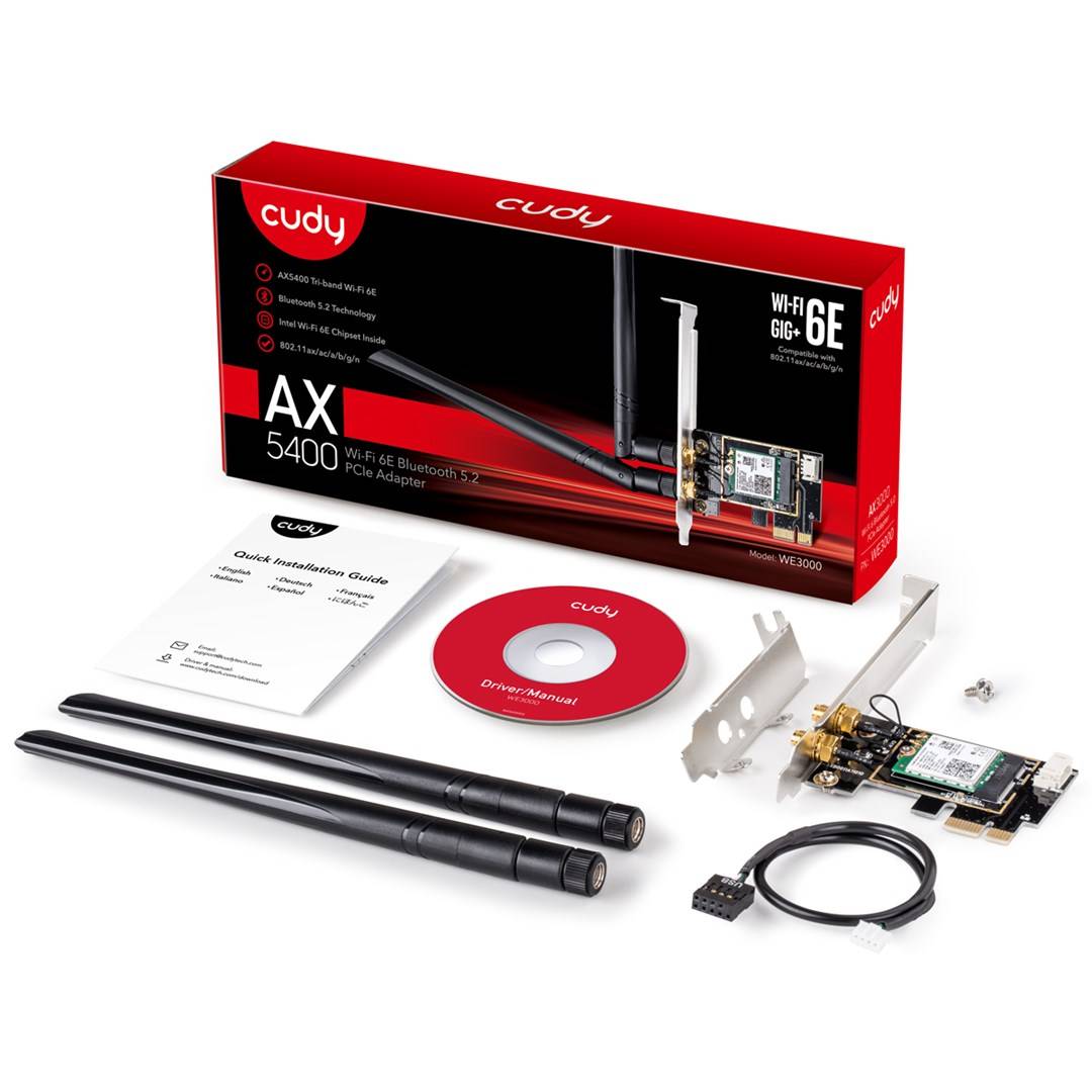 Cudy WE3000 Wi-Fi 6 PCI Express Adapter Multimedia-Technik Netzwerkkarten