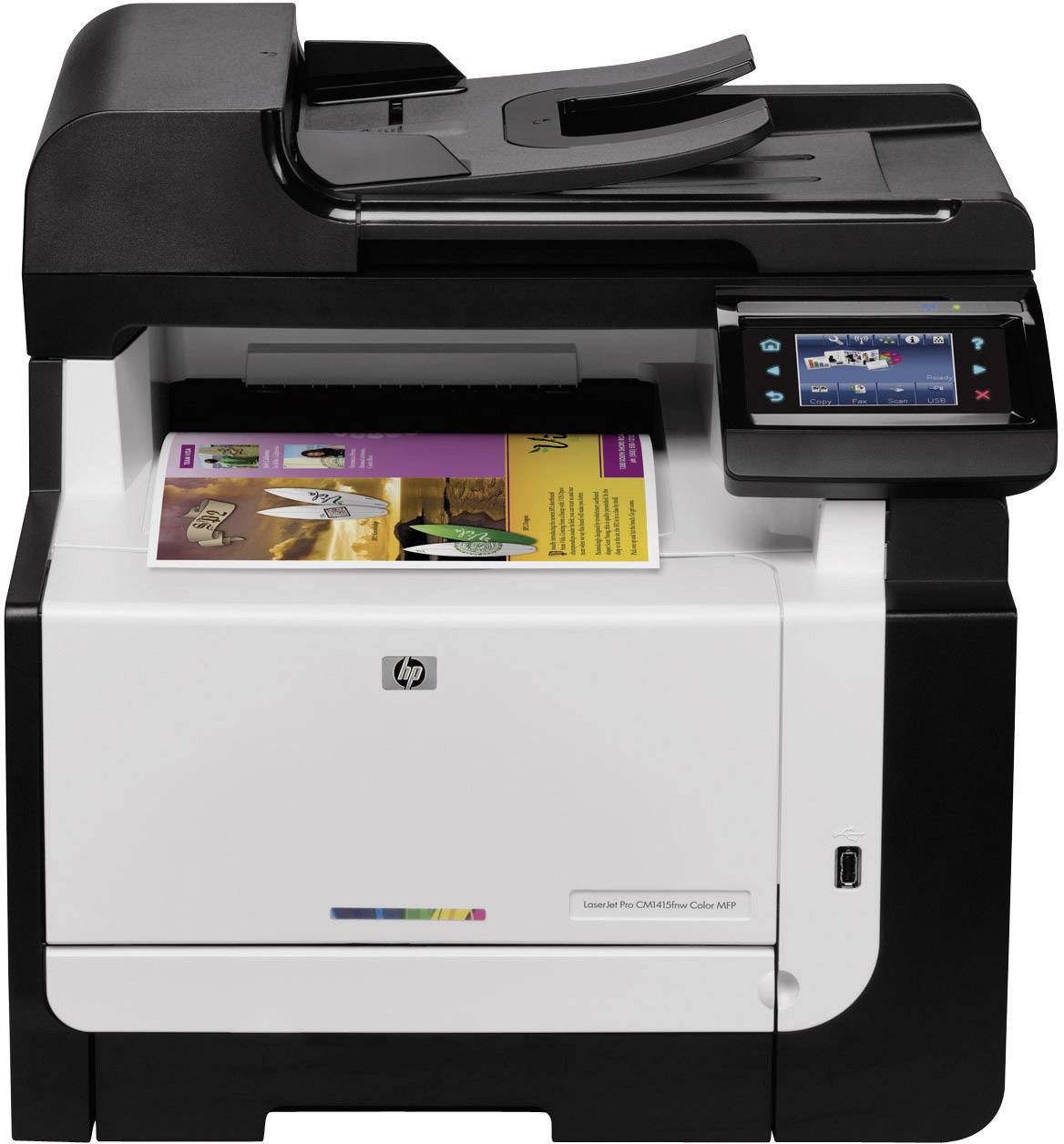 HP LaserJet Pro CM1415FNW, Farblaserdrucker Multifunktion 4in1, USB,LAN,WLAN,ADF, (Drucker,Kopierer,Scanner,Fax)