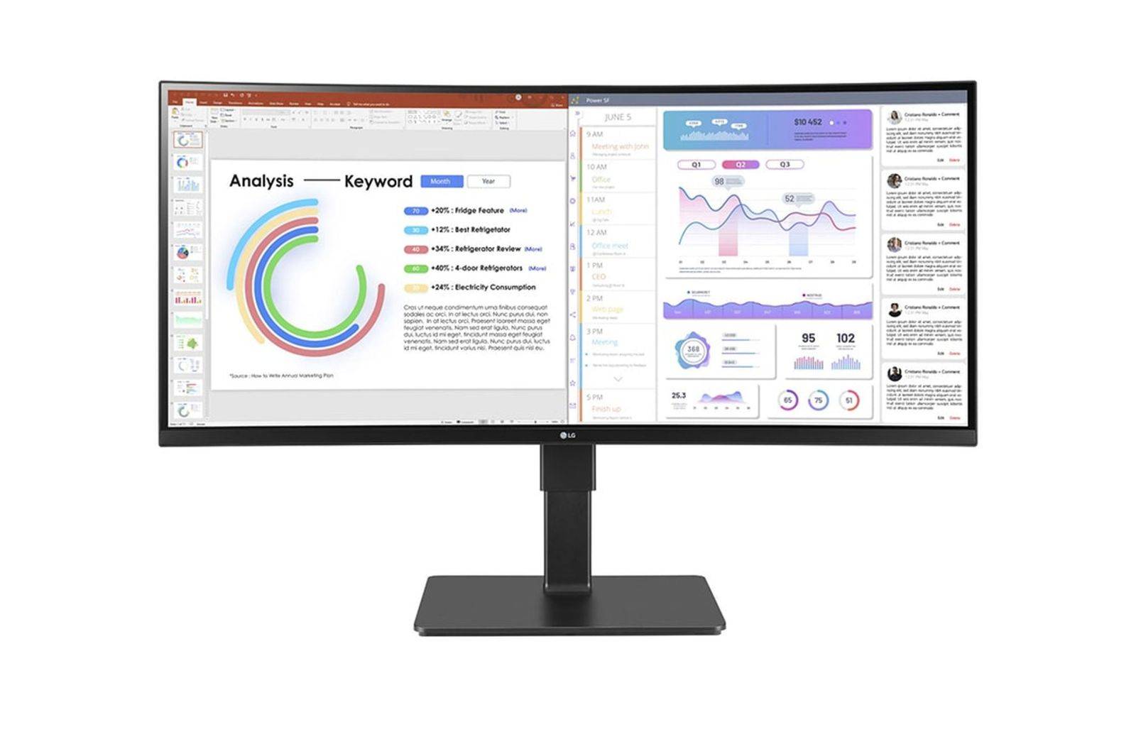 LG UltraWide 34BQ77QC-B - LED-Monitor - gebogen - 86.72 cm (34")