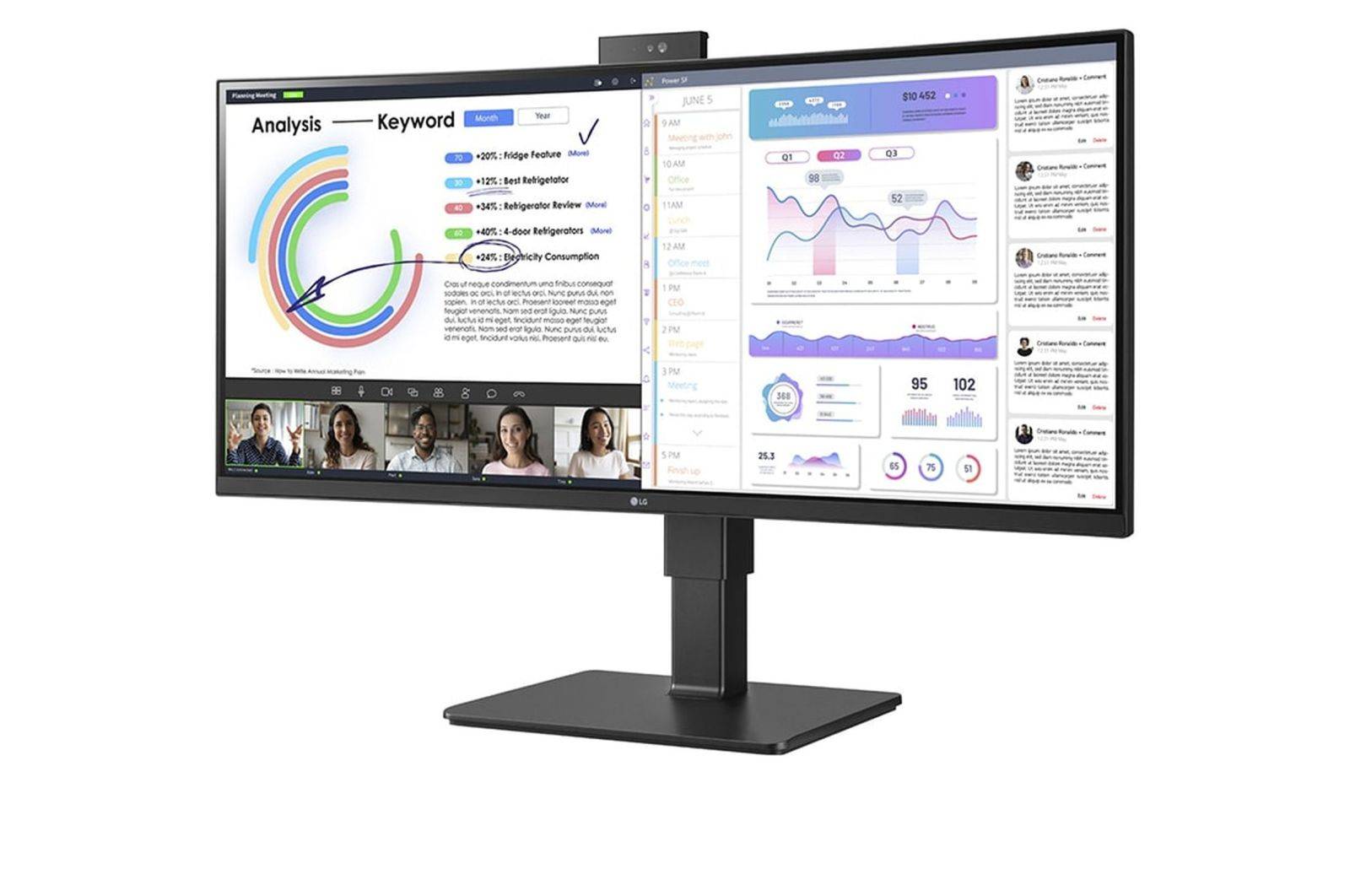 LG UltraWide 34BQ77QC-B - LED-Monitor - gebogen - 86.72 cm (34")