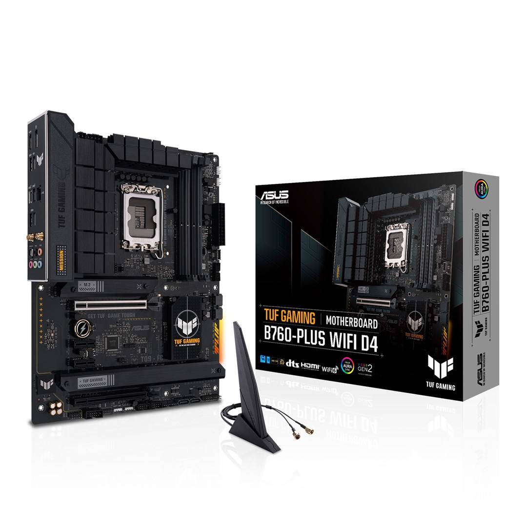 Asus TUF GAMING B760-PLUS WIFI D4 Mainboard Sockel (PC) Intel® 1700 Formfaktor (Details) ATX Mainboard-Chipsatz Intel® B760