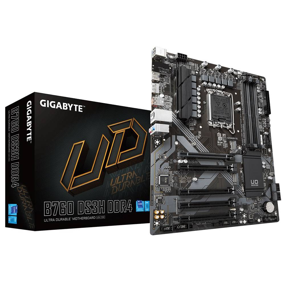 Gigabyte B760 DS3H DDR4 Mainboard Sockel (PC) Intel® 1700 Formfaktor (Details) ATX Mainboard-Chipsatz Intel® B760 Express