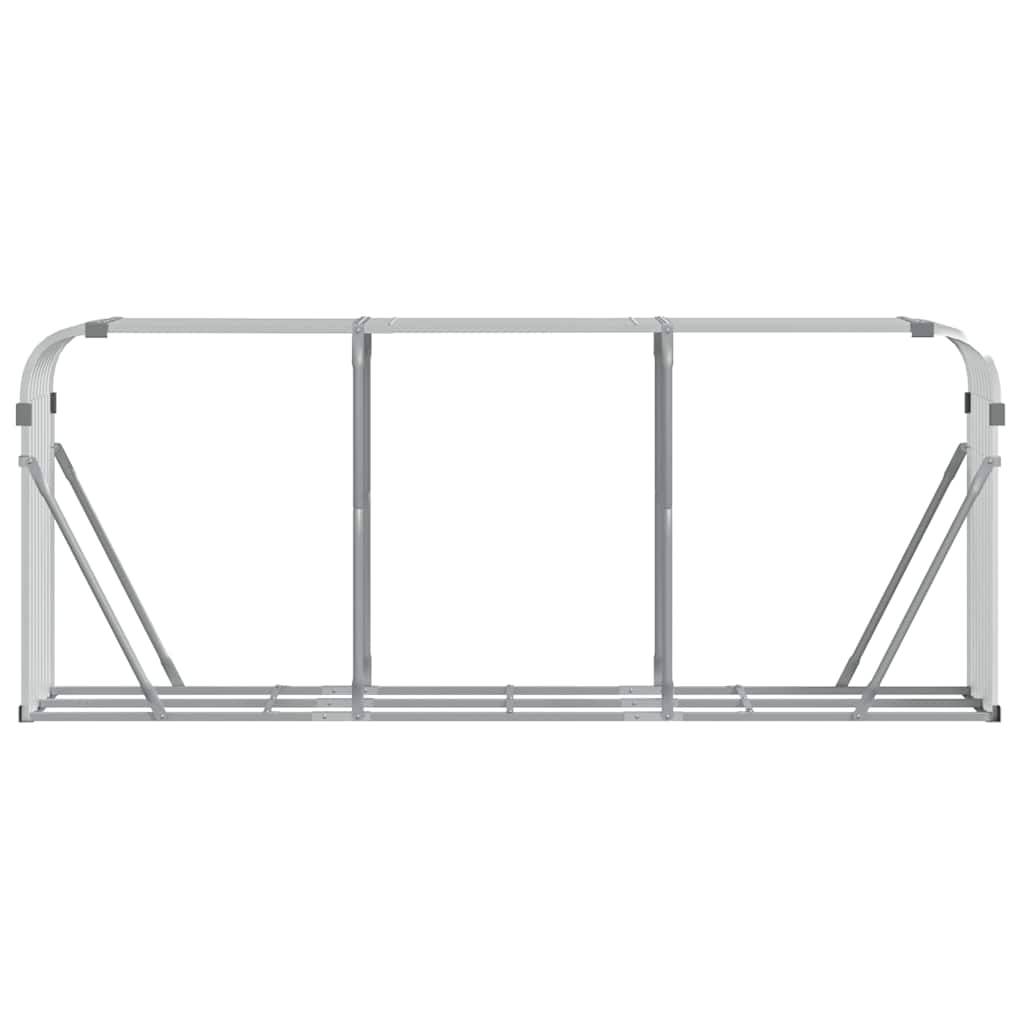 vidaXL Kaminholzunterstand Silbern 234x45x100 cm Verzinkter Stahl