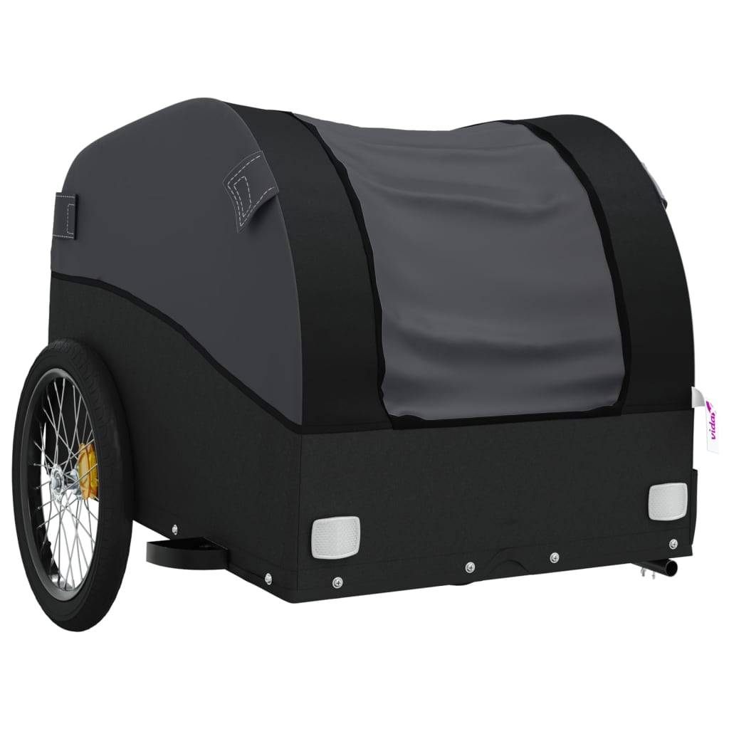 vidaXL Fahrradanhänger Schwarz 45 kg Eisen