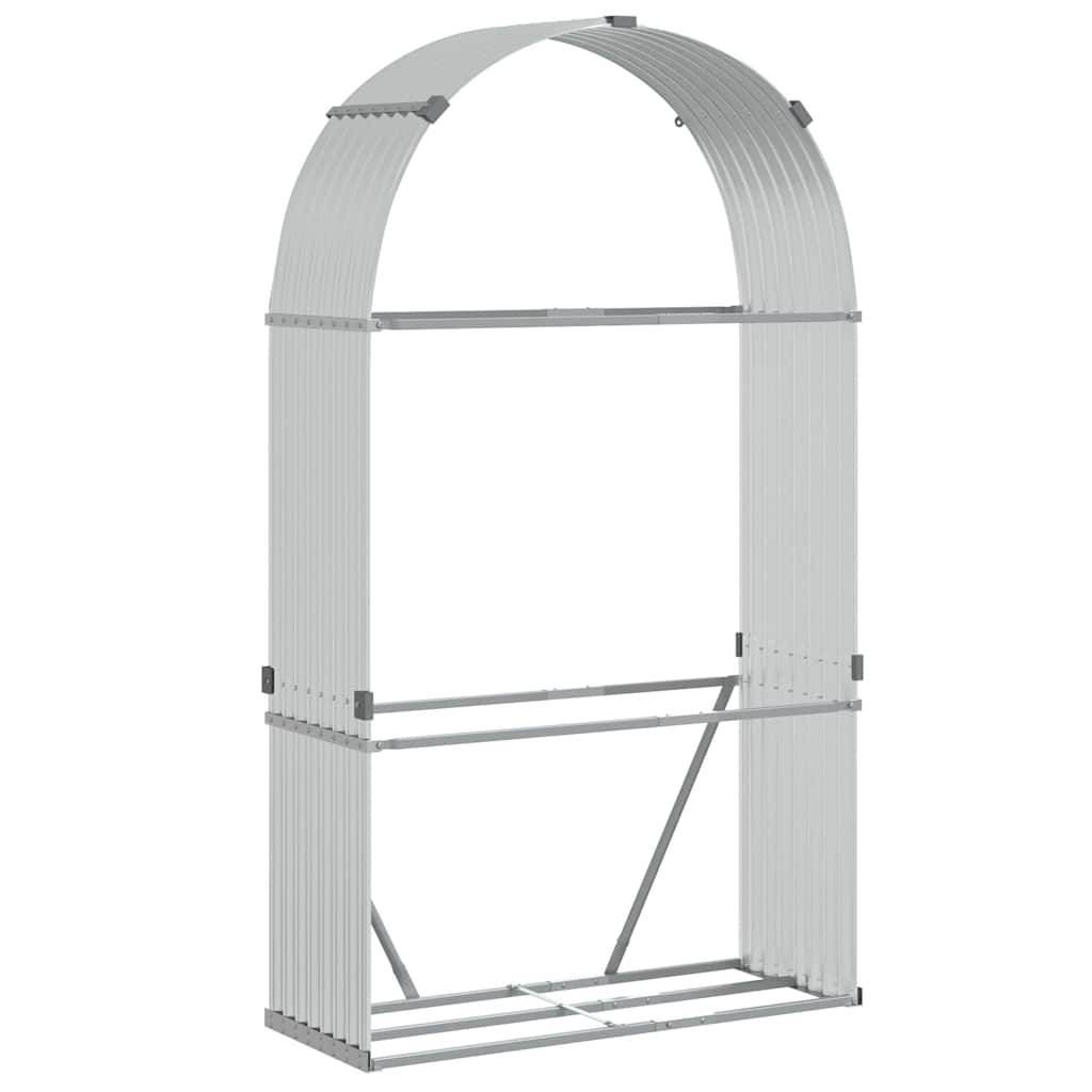 vidaXL Kaminholzunterstand Silbern 120x45x210 cm Verzinkter Stahl