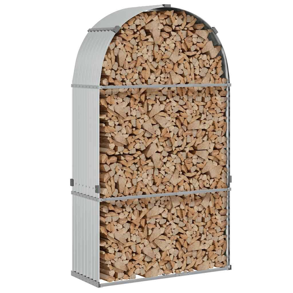 vidaXL Kaminholzunterstand Silbern 120x45x210 cm Verzinkter Stahl