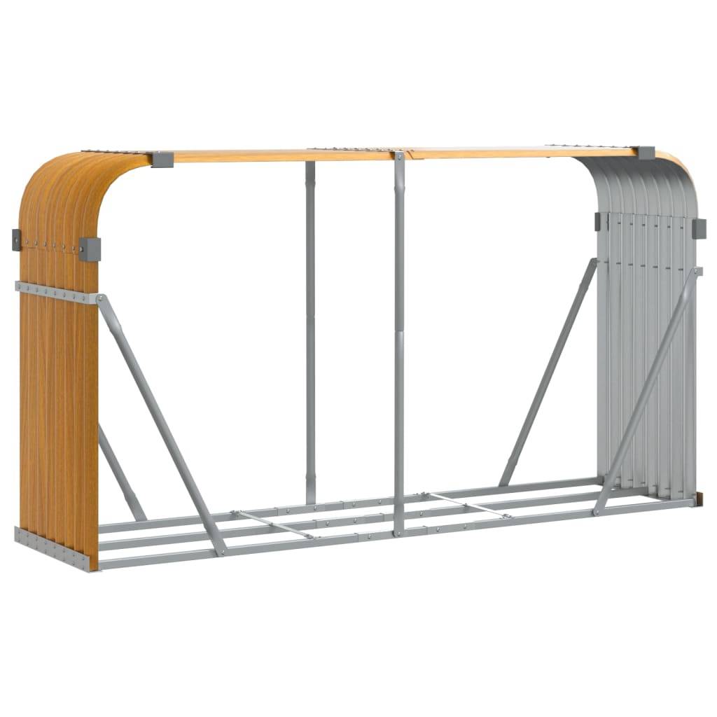 vidaXL Kaminholzunterstand Hellbraun 180x45x100 cm Verzinkter Stahl