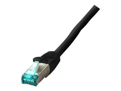 EFB Elektronik RJ45 Patchkabel S/FTP Cat.6A LSZH einseitig 90° gewinkelt 0.25m schwarz Netzwerk CAT 6a SFTP 0,25 m