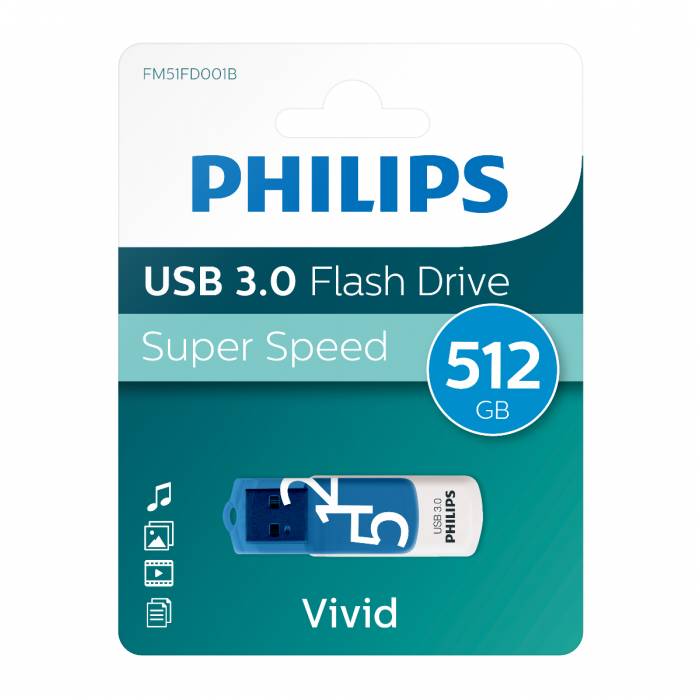 Philips Usb 3.0 Vivid Edition Blue FM51FD001B/00 - USB-Stick - 512 GB512 GB -