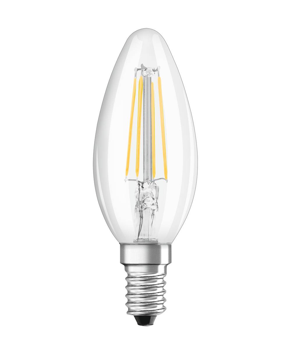 Ledvance Classic LED E14 Kerze Fadenlampe Klar 4W 470lm - 827 Extra Warmweiß | Ersatz für 40W