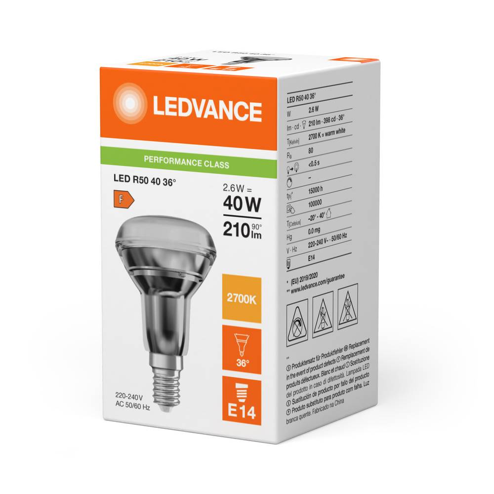 Ledvance Performance LED-Spot E14 R50 2.6W 210lm 36D - 827 Extra Warmweiß | Ersatz für 40W
