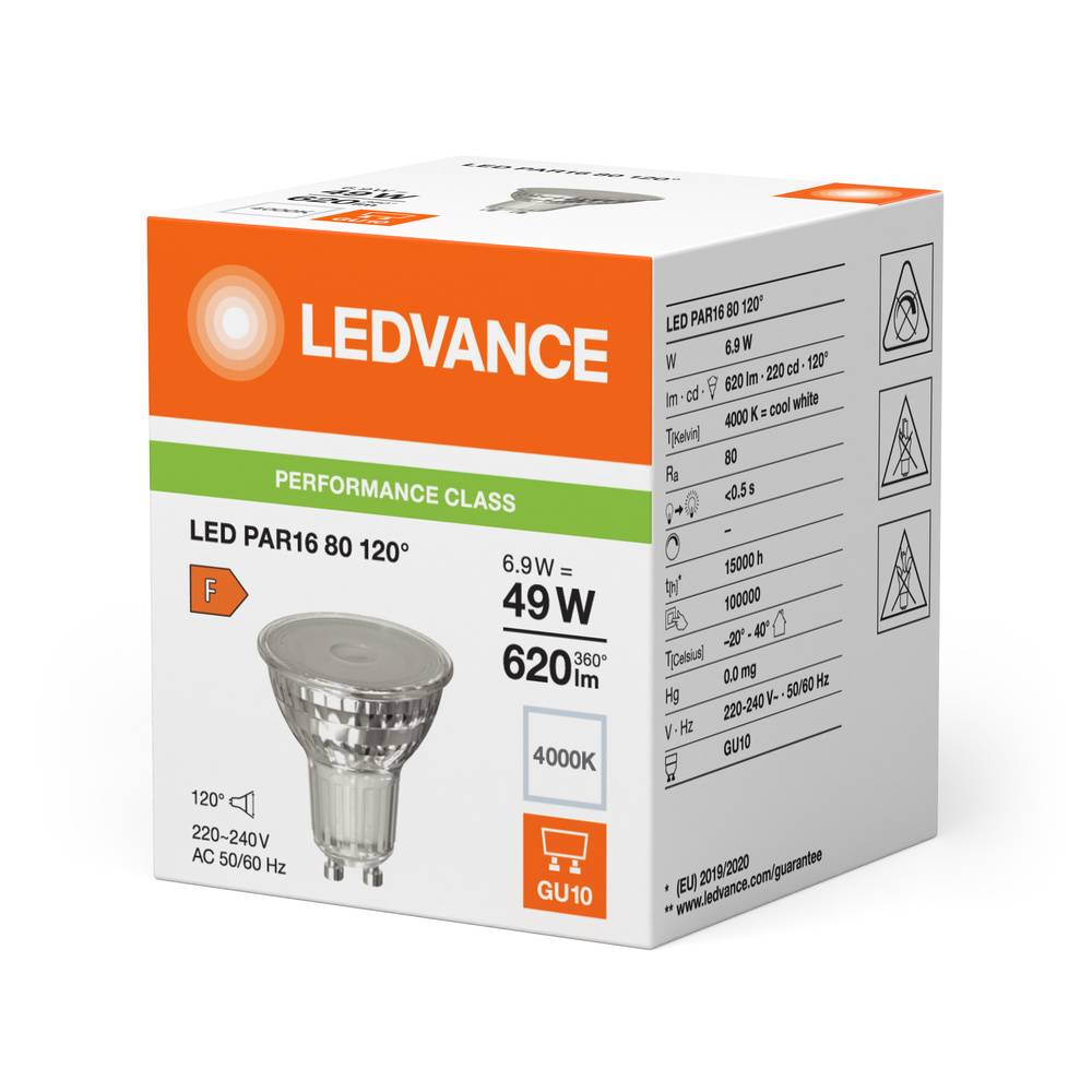 Ledvance Performance LED-Spot Reflektor GU10 PAR16 6.9W 620lm 120D - 840 Kaltweiß | Ersatz für 49W