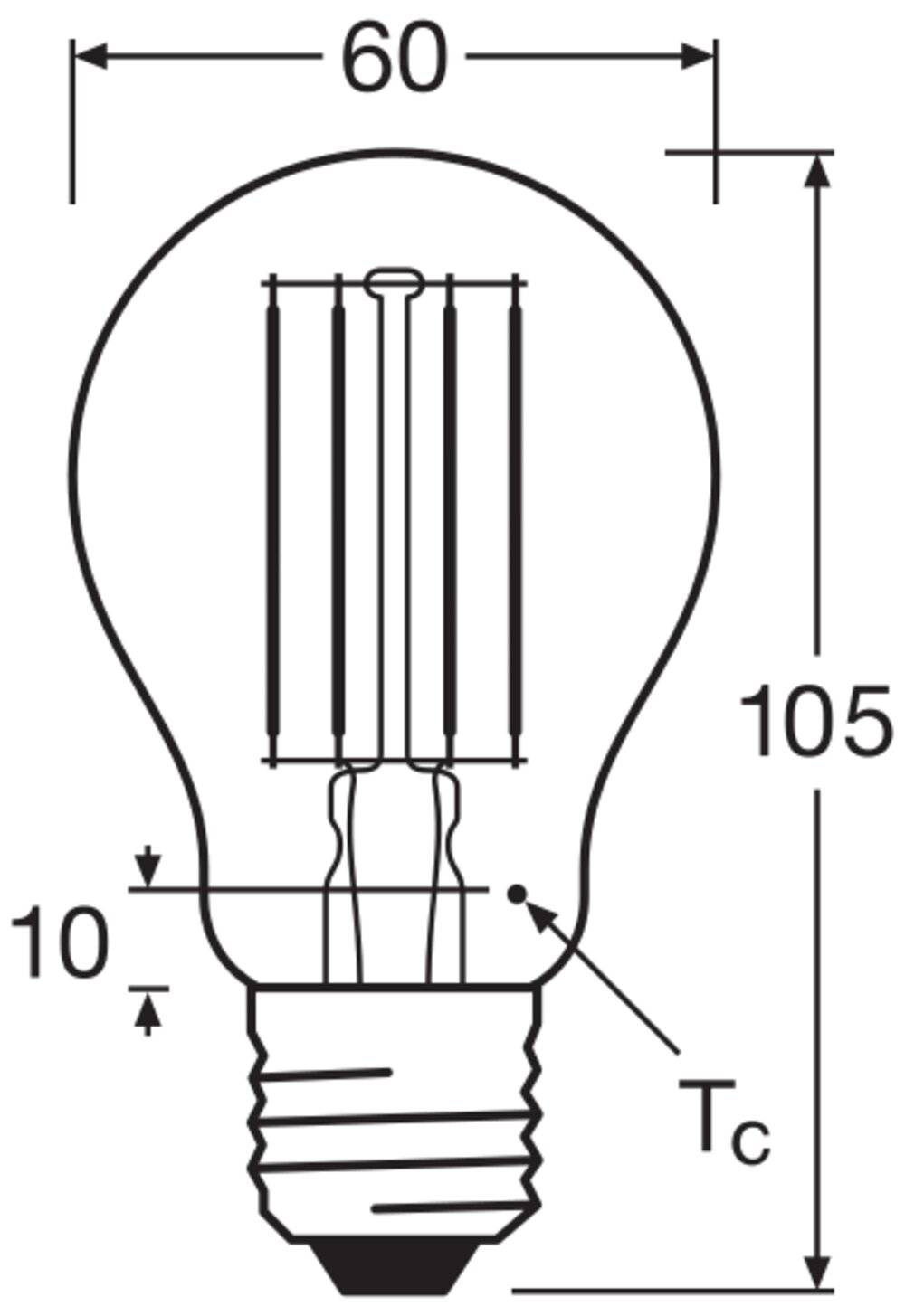 Ledvance Classic LED E27 Birne Fadenlampe Klar 7.5W 1055lm - 827 Extra Warmweiß | Dimmbar - Ersatz für 75W
