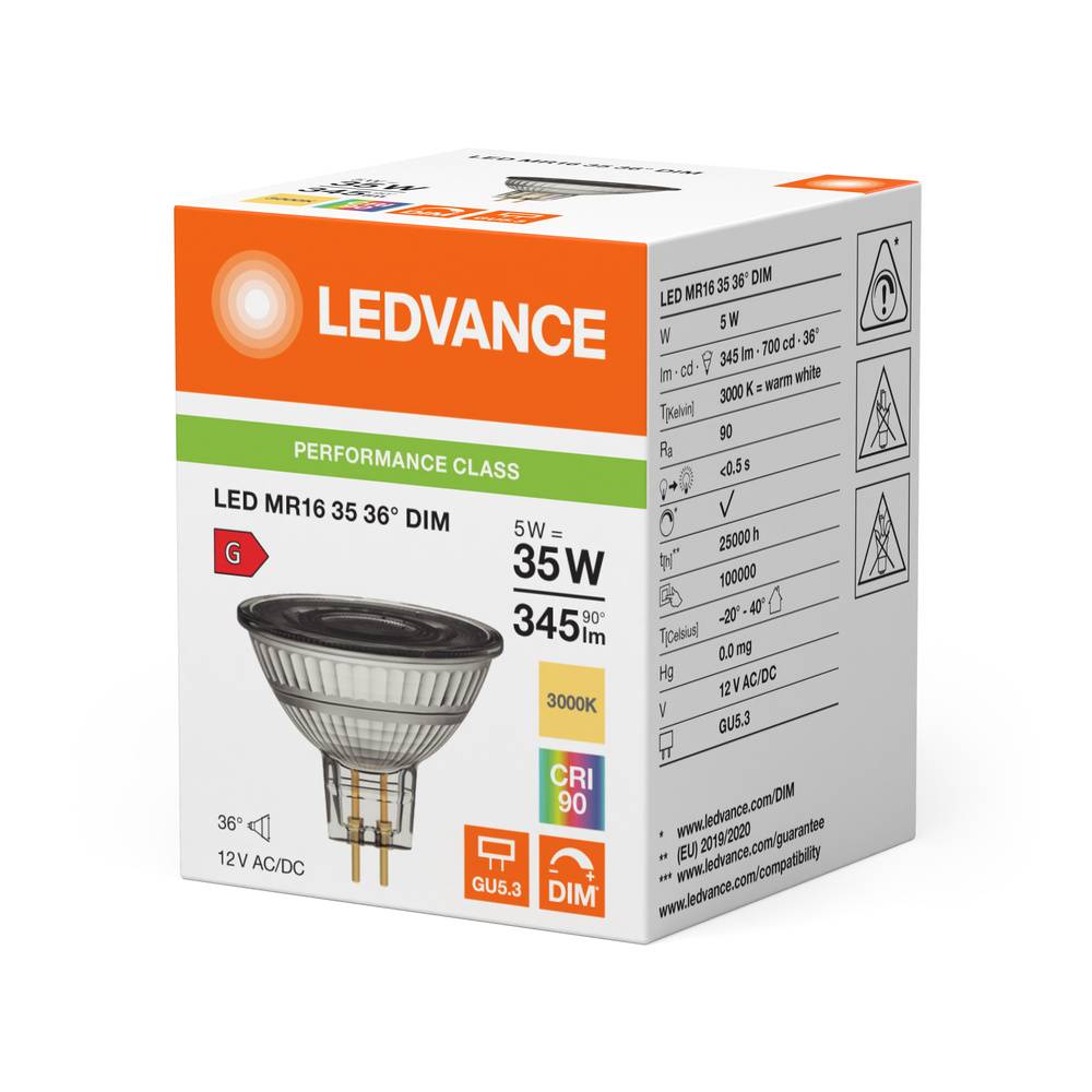 Ledvance LED-Reflektorlampe MR16 GU5.3 9 LEDMR163536D5W930P