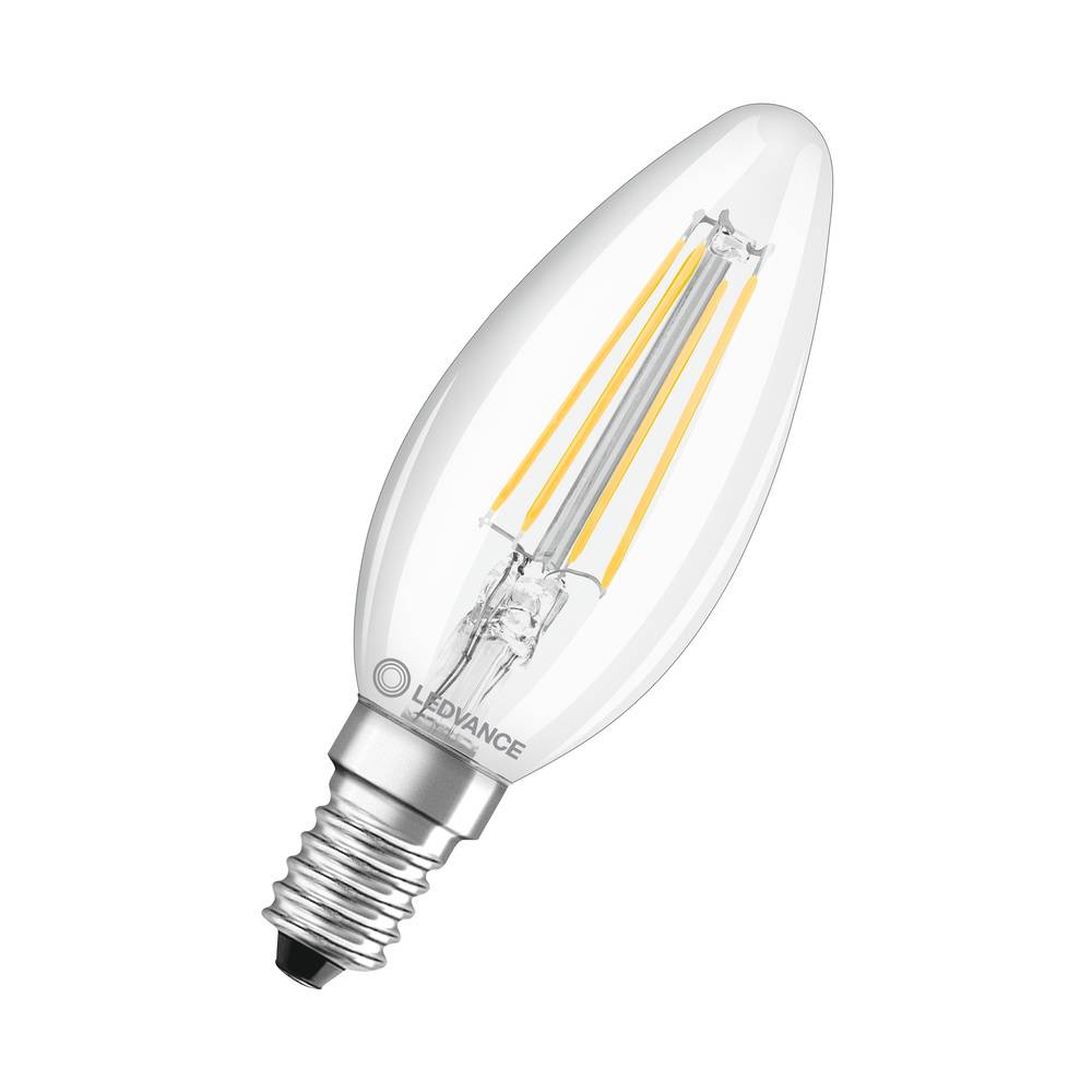 Ledvance Classic LED E14 Kerze Fadenlampe Klar 4W 470lm - 827 Extra Warmweiß | Ersatz für 40W