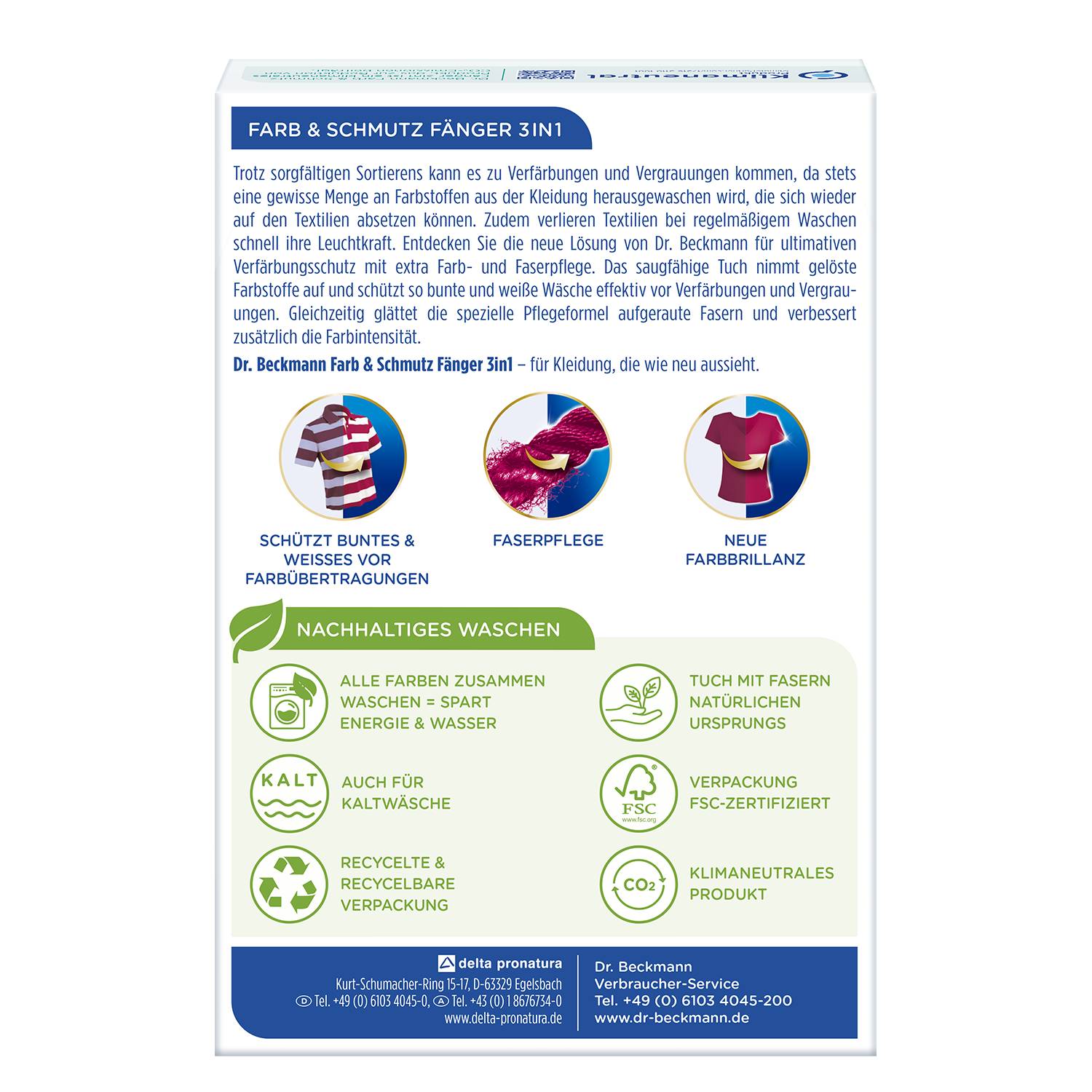 Dr. Beckmann Farb- und Schmutzfänger 3in1 mit EXTRA FARB-& FASERPFLEGE 20 Tücher