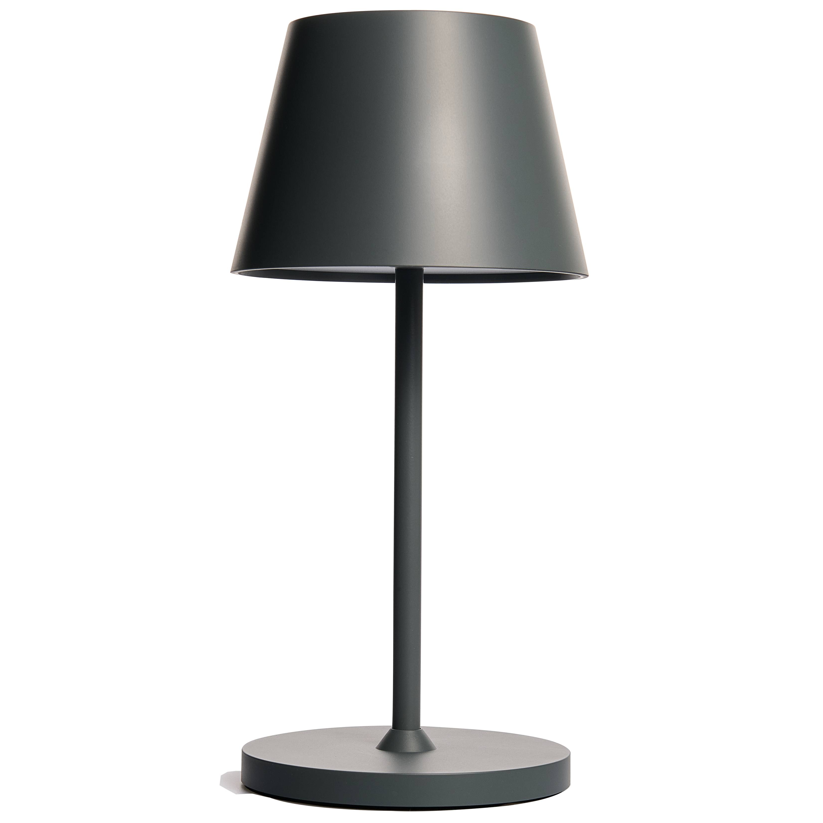 LED-Tischleuchte ROLF KERN „Club“ 25cm, Basaltgrau, Akku, dimmbar