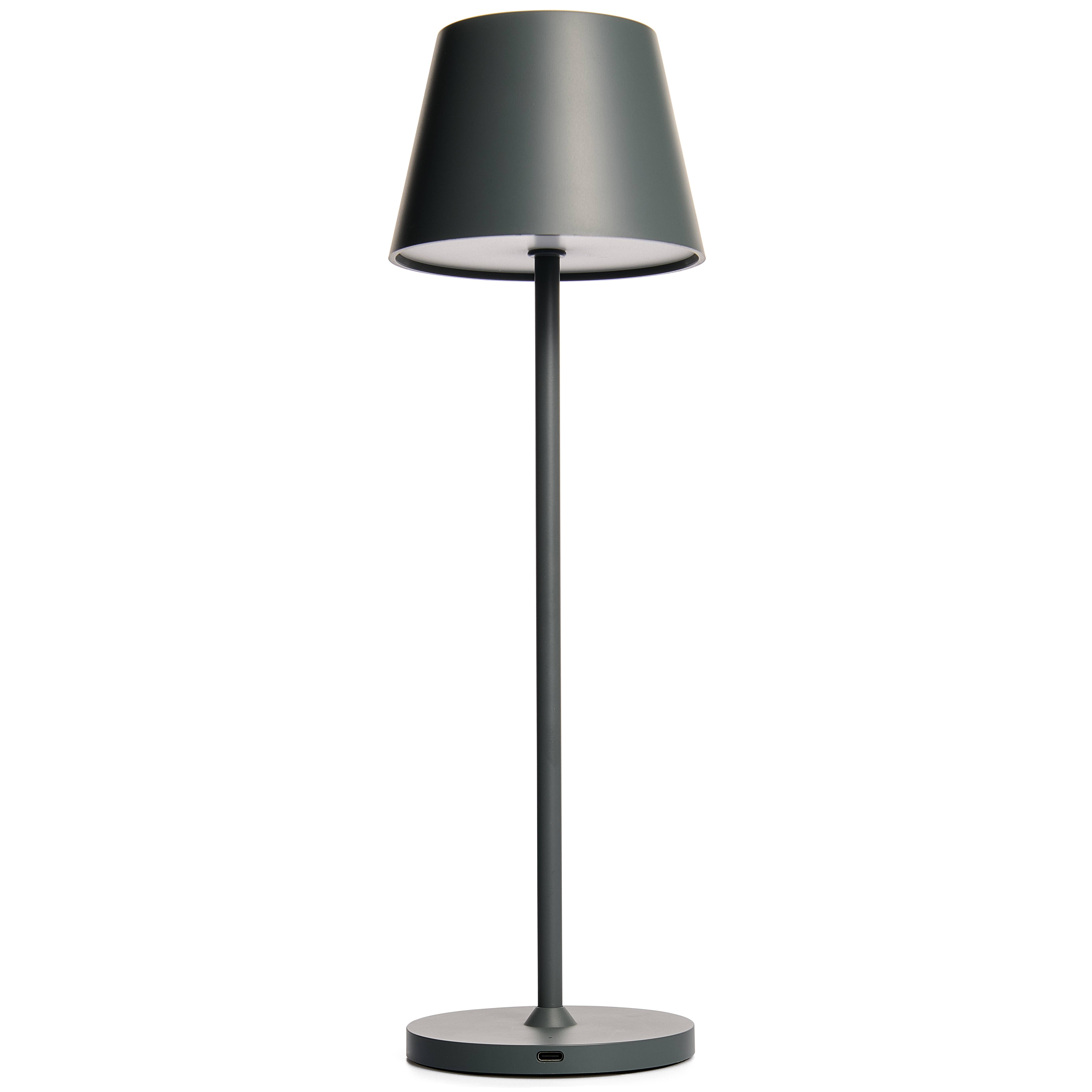 LED-Tischleuchte ROLF KERN „Club“ 38cm, Basaltgrau, Akku, dimmbar