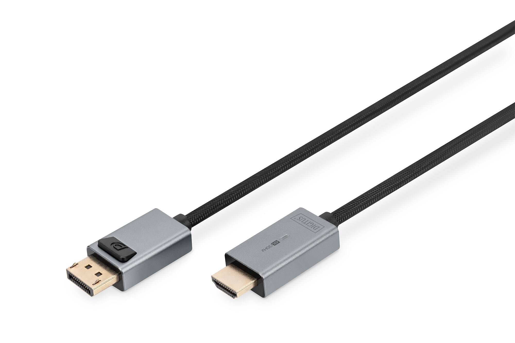 Digitus HDMI Anschlusskabel HDMI-A Stecker 3 m Schwarz DB-340202-030-S 4K UHD, dreifach geschirmt, Flexibel, Halogenfrei HDMI-Kabel