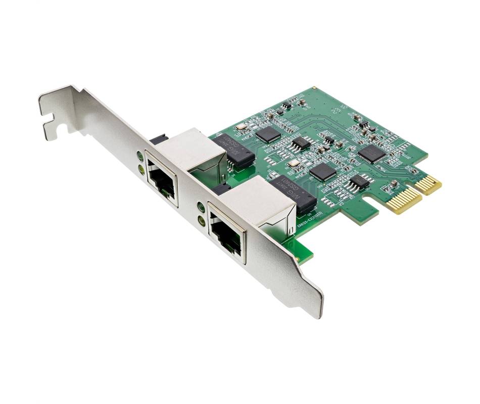 InLine® Dual Gigabit Netzwerkkarte, 2x RJ45 2.5Gb/s, PCIe x1, mit LP Slotblech