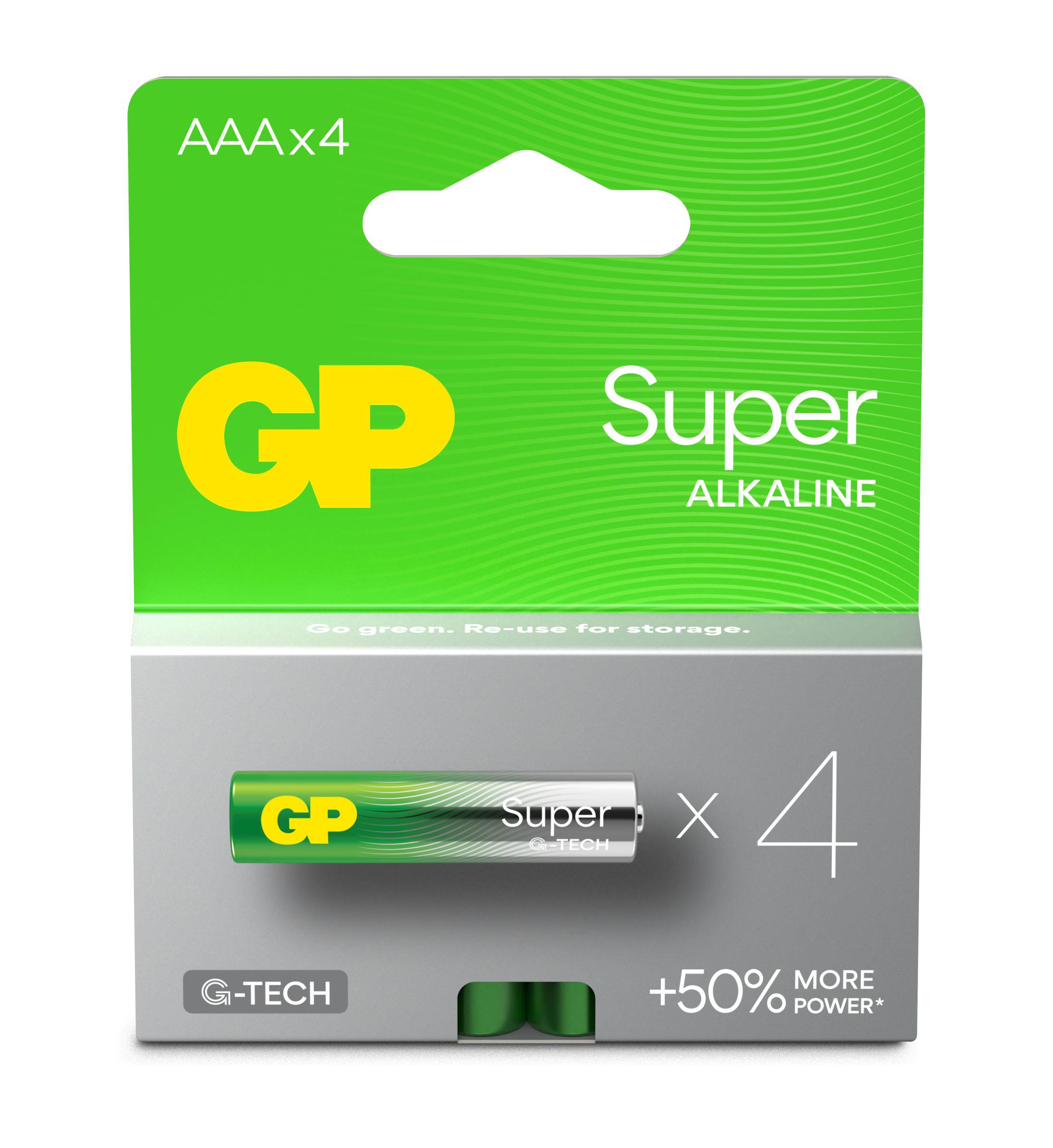 GP Battery Super Alkaline GP24A, Einwegbatterie, AAA, Alkali, 1,5 V, 4 Stück(e), Cd (cadmium), Hg (Quecksilber)