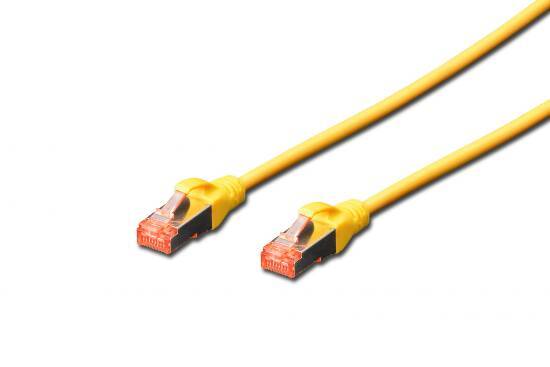 Digitus DK-1644-005/Y RJ45 Patchkabel CAT 6 S/FTP 0.50m Gelb Halogenfrei, verdrillte Paare, mit Rastnasenschutz, Flammwidrig