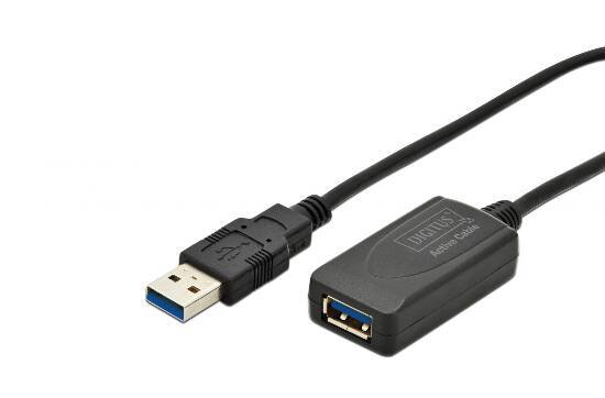 Digitus USB-Kabel USB 3.2 Gen1 (USB 3.0 / USB 3.1 Gen1) USB-A Stecker, USB-A Buchse 5.00 m Schwarz DA-73104