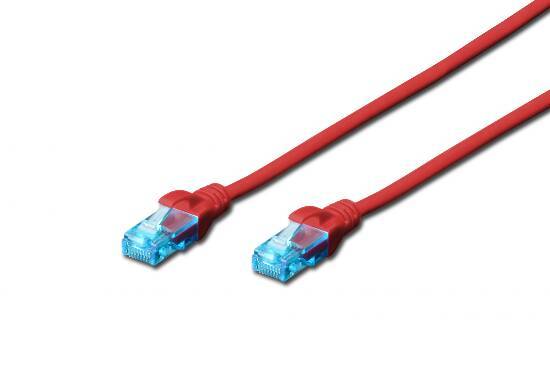Digitus DK-1512-020/R RJ45 Netzwerkkabel, Patchkabel CAT 5e U/UTP 2.00 m Rot verdrillte Paare 1 St.