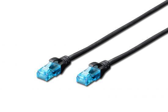 Digitus DK-1512-005/BL RJ45 Netzwerkkabel, Patchkabel CAT 5e U/UTP 0.50 m Schwarz verdrillte Paare 1 St.