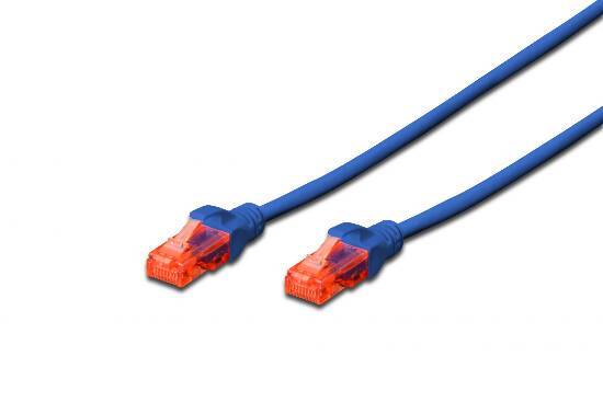 Digitus DK-1617-050/B-BU RJ45 Netzwerkkabel, Patchkabel CAT 6 U/UTP 5.00 m Blau Flammwidrig, Halogenfrei, Ungeschirmt 1 St.