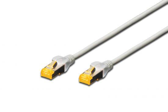 Digitus DK-1644-A-030 RJ45 Netzwerkkabel, Patchkabel CAT 6a S/FTP 3.00 m Grau Halogenfrei, verdrillte Paare, mit Rastnasenschutz, Flammwidrig 1 St