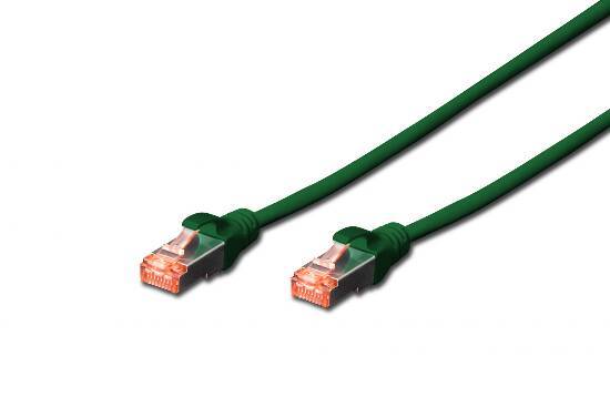Digitus DK-1644-050/G RJ45 Netzwerkkabel, Patchkabel CAT 6 S/FTP 5.00 m Grün Halogenfrei, verdrillte Paare, mit Rastnasenschutz, Flammwidrig 1 St